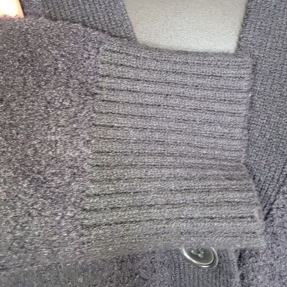 Joie black fuzzy button-up cardigan size Medium - Picture 4 of 6